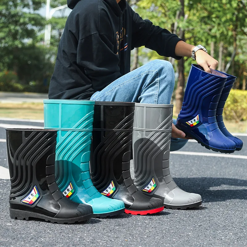 Title 3, Mens Mid-calf Rubber Fashion Rain Boots Outdoo...