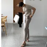 Men's Casual Pure Color All-matching Knitted T-shirt. A comfortable, versatile essential for everyday wear, providing a — photo 3