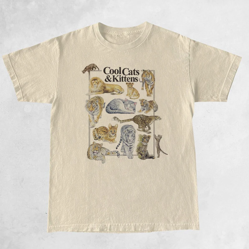 Camiseta estampada Cool Cat Vintage unissex — foto 5