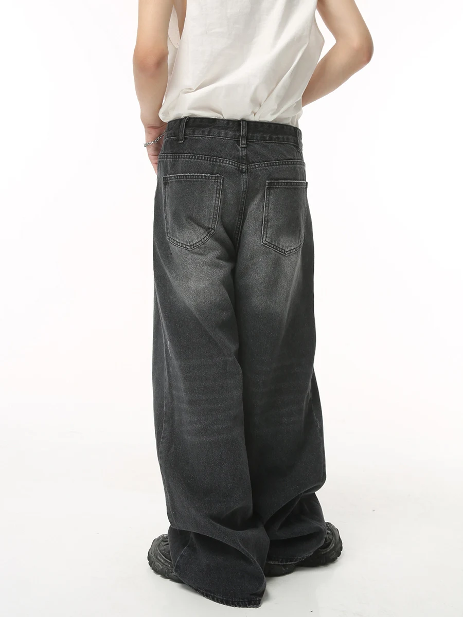Summer New American Retro Wide Leg Denim Trousers. Loose, comfortable fit, mopping effect. Stylish denim pants for a rel — photo 5