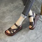 Women's Fashion Soft Leather Platform Sandals Comfortable and stylish sandals perfect for summer, offering all-day weara — photo 7