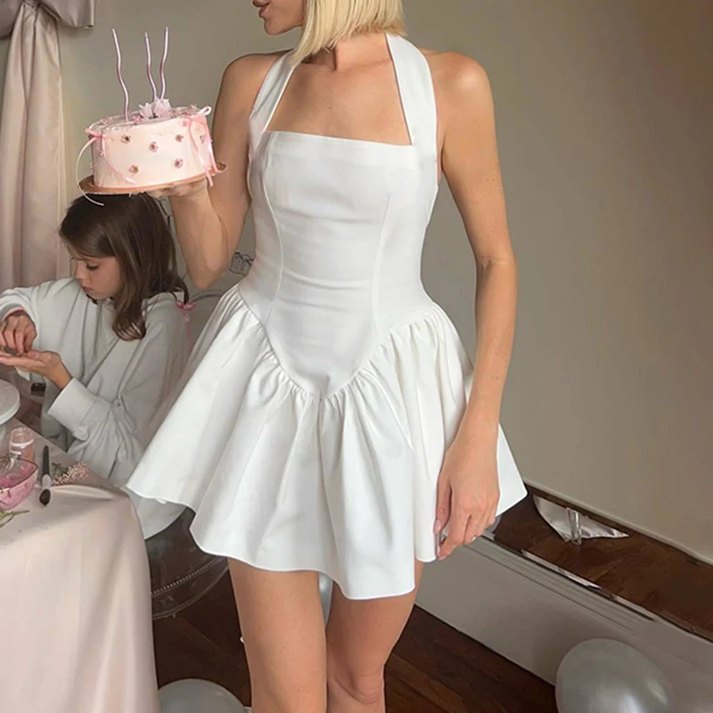 Title 18, Sweet All-matching Solid Color Dress