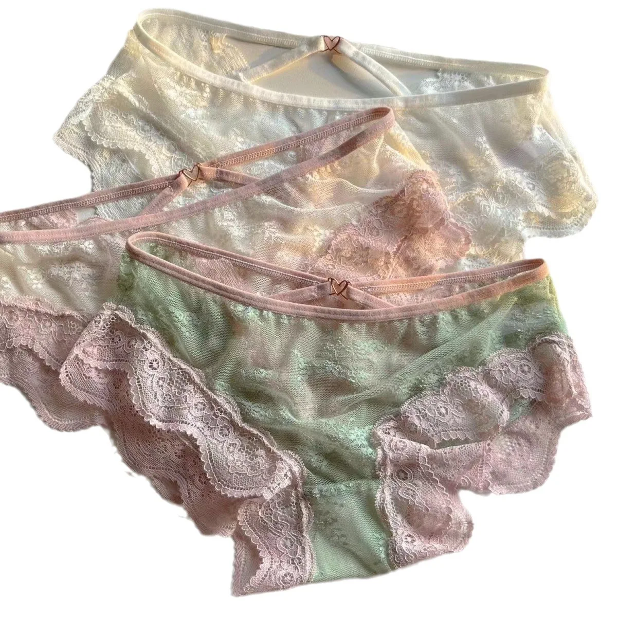 French Style Lace Girl Low Waist Sexy Underwear Breathable Hollow design for comfortable wear, perfect for everyday and — photo 3
