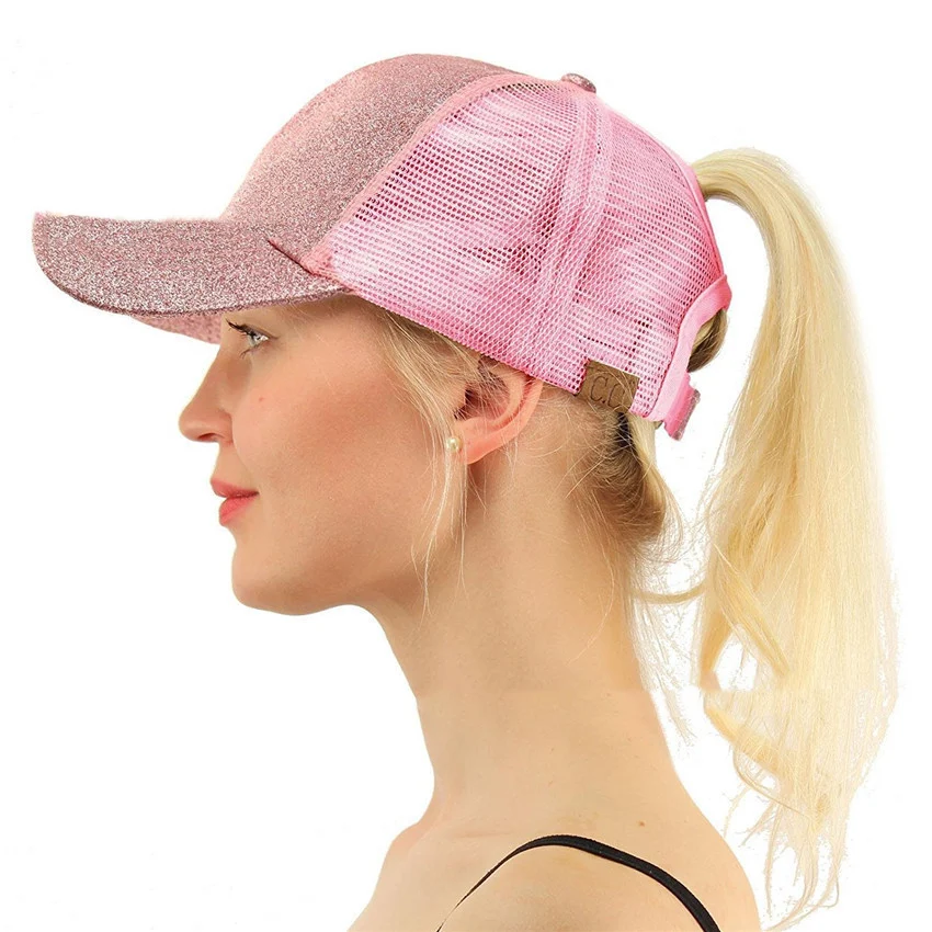 Title 11, Fluorescerende pailletten baseball cap met open...