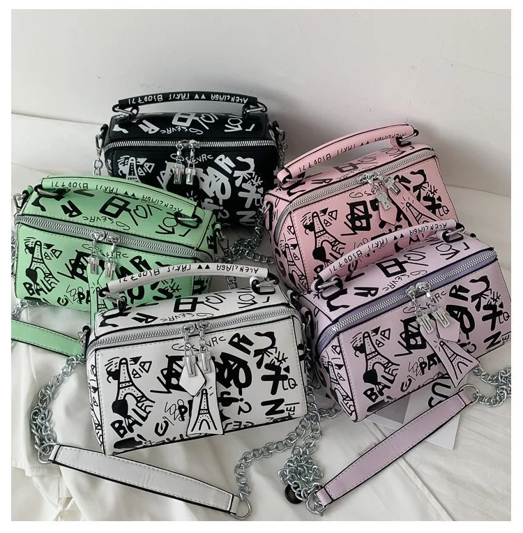 Bolsa Boston Quadrada Pequena Coreana Feminina, Estilo Fashion, Perfeita para Uso Diário, Design Moderno e Chique — foto 4