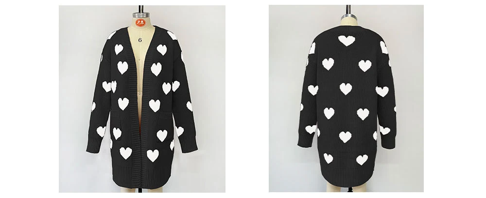 Title 6, Cardigan lavorato a maglia con cuore, tasca Lov...