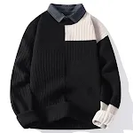Men's Autumn and Winter Shirt Collar Loose Knitted Sweater, offering comfort, warmth and a relaxed, stylish appearance. — photo 1