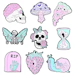 Broche de liga de caveira de Halloween. Adicione um toque assustador ao seu visual. Ideal para jaquetas, bolsas e mais, estilo único garantido. — foto 5