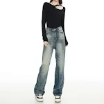 Retro Jeans für Damen mit weitem Bein, verlängerte Hose für einen stilvollen Look. Bequemer Tragekomfort und ein modischer Auftritt garantiert. — foto 7