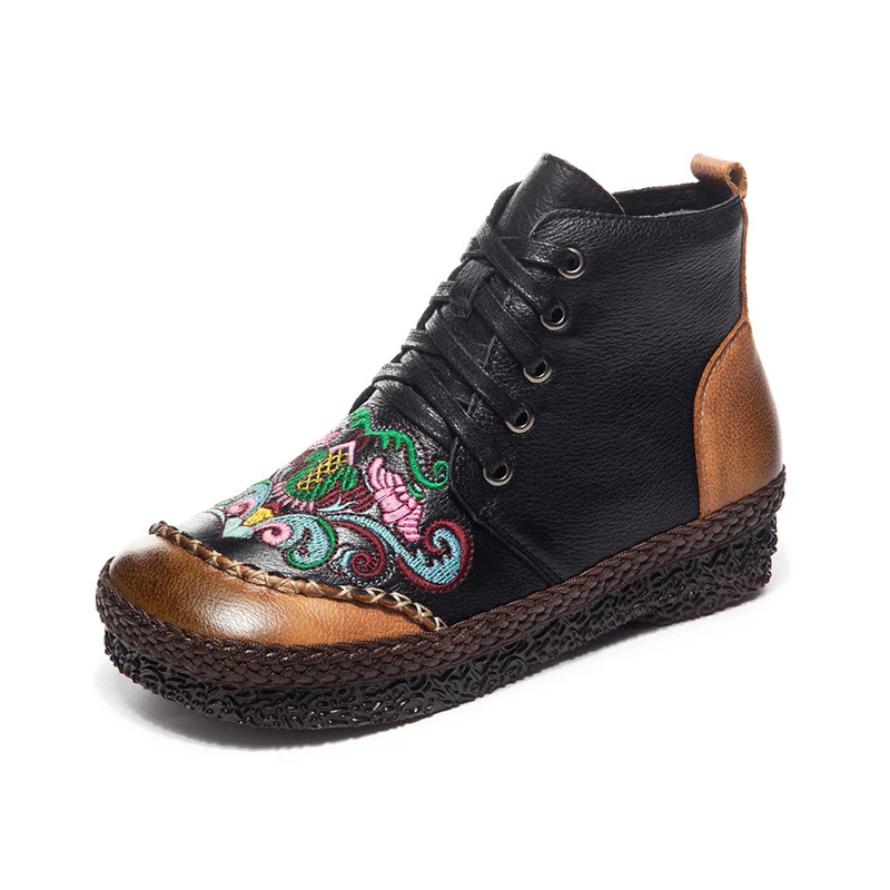 Title 8, Botas bajas de mujer con cordones, tacón plano ...