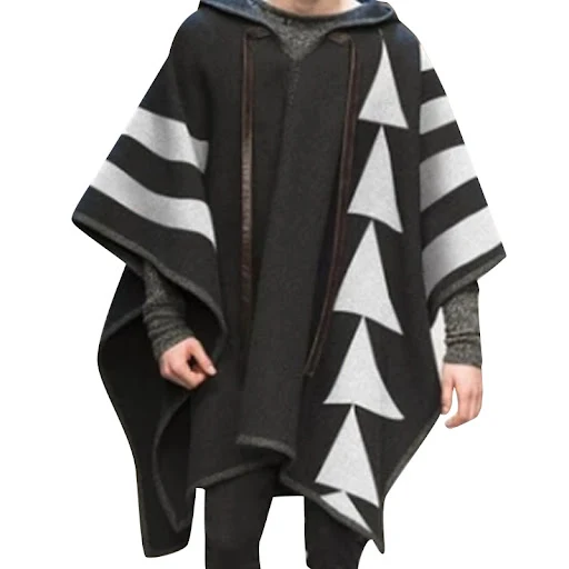 Title 3, Mens Casual Hooded Print Trendy Coat Jacket