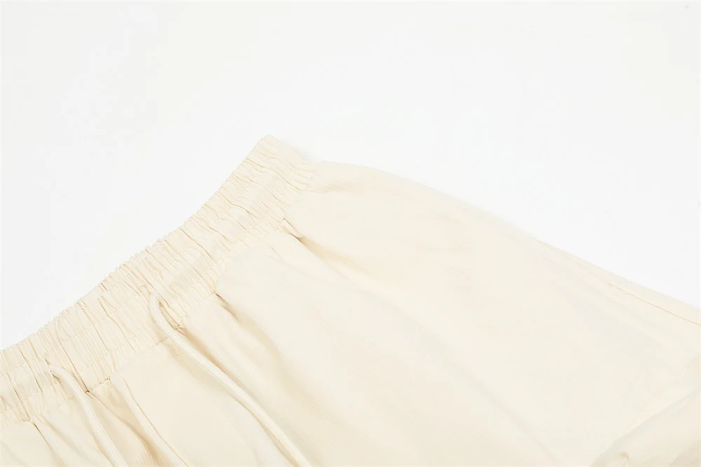 Title 17, Loose Design Pleated Solid Color Multi-pocket A...