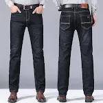Autumn Thick Jeans Men's Loose Straight Fit Comfortable and Warm Pants Perfect for Cooler Weather Casual Style Durable D — photo 25