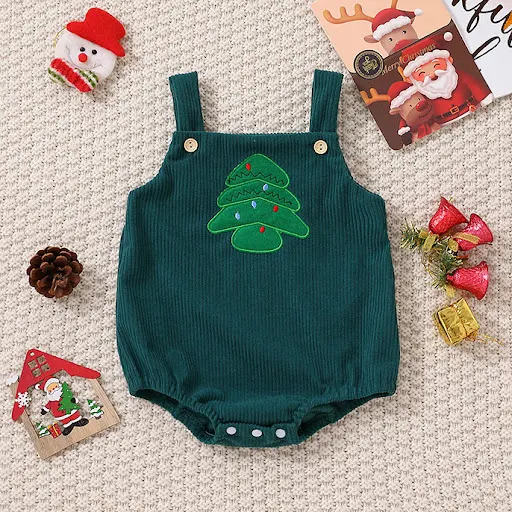 Title 5, Kerstboom Santa Claus driehoek romper voor meis...