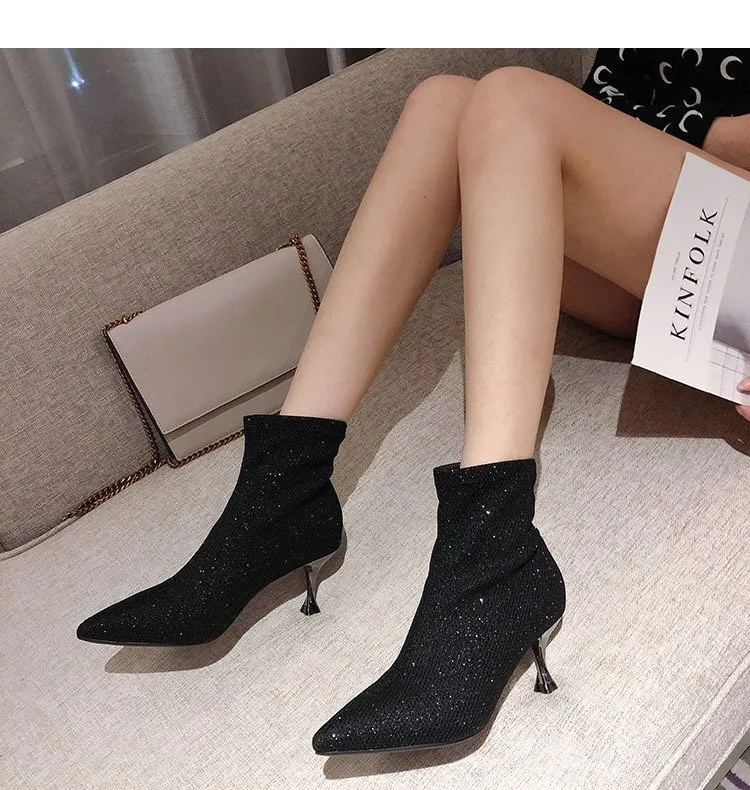 Title 17, Hoge hakken spitse fashion laarzen voor dames, ...