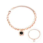 Pulseira feminina de dois lados em preto e branco de ouro rosa — foto 1
