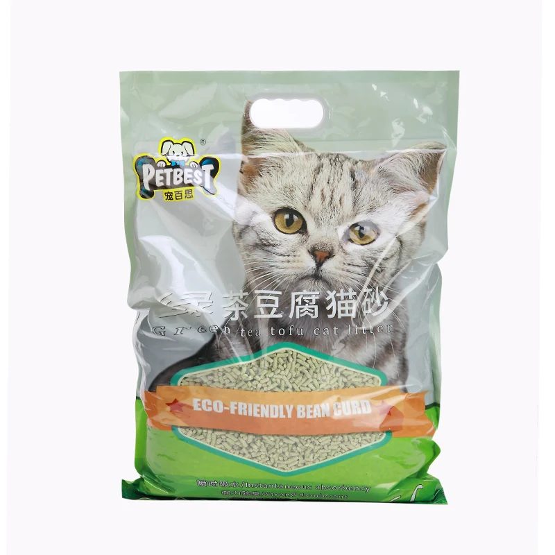 Orijinal Yeşil Çaylı Tofu Kedi Kumu, Topaklanan, 6 Litre, Tozsuz, Koku Giderici, Ücretsiz Kargo Kedi Malzemeleri. — Fotoğraf 2