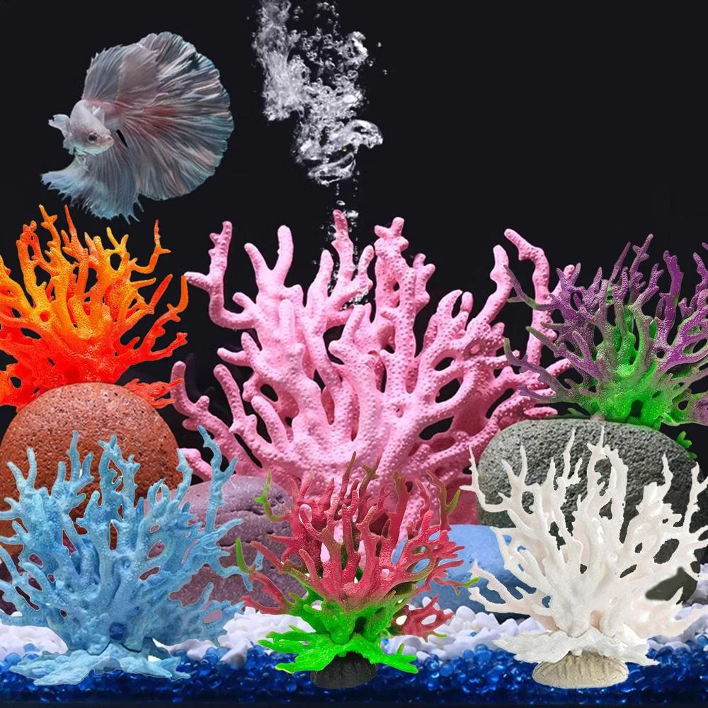 Title 2, Aquarium Coral Simulation Fish Tank Plants Land...