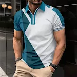 Camisa Polo Curta Slim Color Masculina Estampada — foto 4