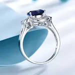 Anel de flor de safira, brilho e sofisticação. Adicione um toque de elegância atemporal, ideal para presentes e ocasiões especiais. — foto 1