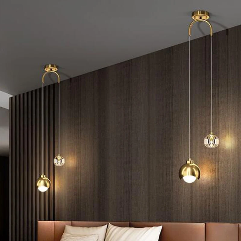 Title 6, Luminária pendente de cristal luxuoso Golden Li...