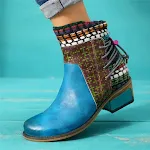 Botas étnicas curtas artesanais para um visual autêntico. Conforto e estilo em cada passo, ideais para diversas ocasiões. Experimente a originalidade! — foto 5
