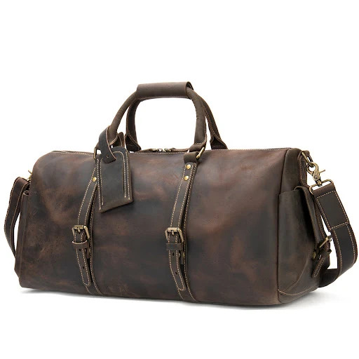 Title 7, Bolsa de Viagem em Couro Crazy Horse Grande Cap...