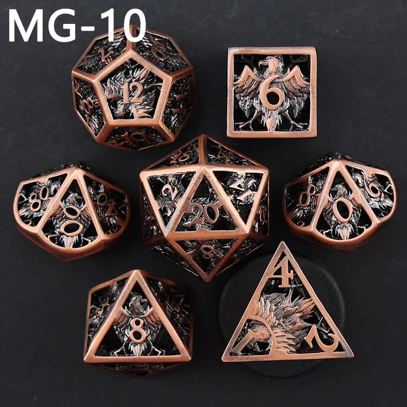 Novos dados DND de metal ocos poliédricos. Leve suas aventuras RPG a um novo nível com estes dados elegantes e duráveis, perfeitos. — foto 7