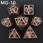 Novos dados DND de metal ocos poliédricos. Leve suas aventuras RPG a um novo nível com estes dados elegantes e duráveis, perfeitos. — foto 7