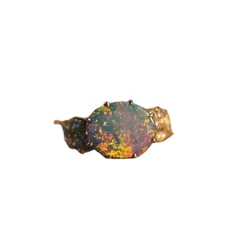 Anello in argento S925 con foglie d'opale, delicata texture. Un gioiello elegante per valorizzare la tua bellezza naturale e aggiungere un tocco di classe. — foto 6
