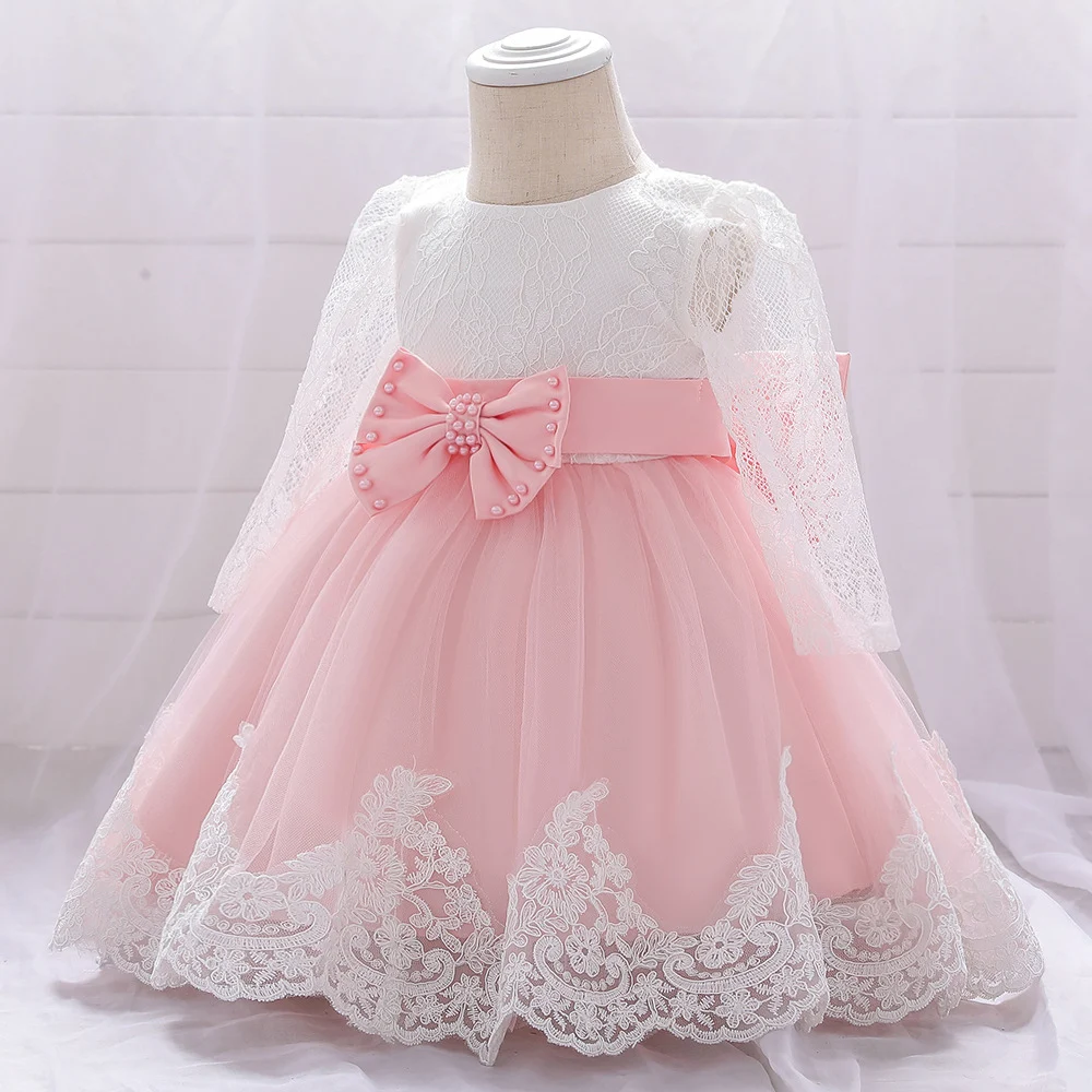 Title 3, Vestito bambina un anno Pizzo Maniche lunghe Pu...