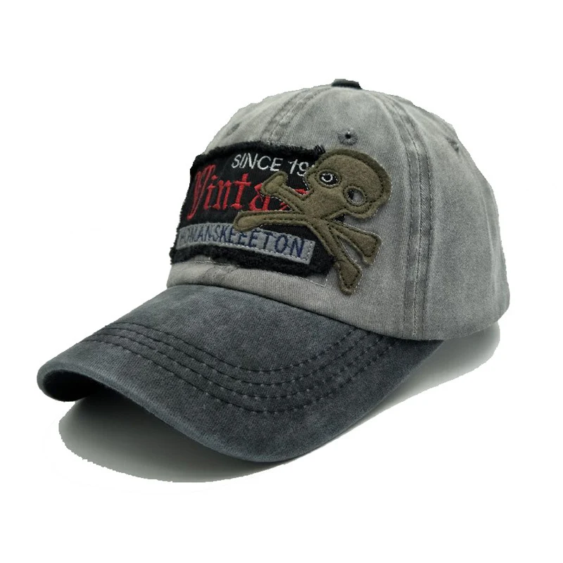 Title 14, Embroidered Letter Skull Baseball Cap