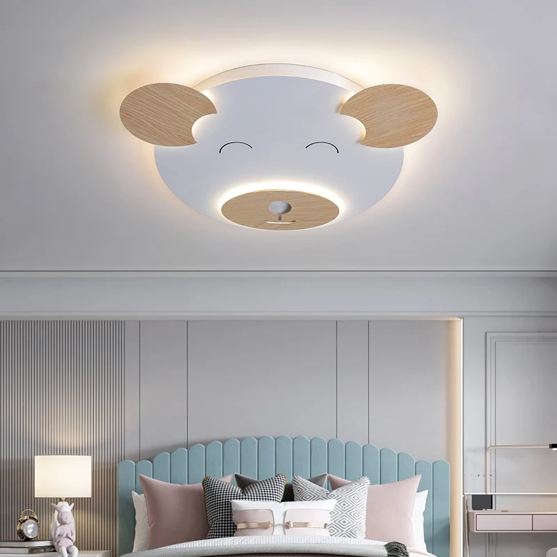 Abajur Criativo Urso Cartoon Simples Moderno para Quarto de Princesa, ilumine e decore o quarto da sua filha com charme e alegria. — foto 10
