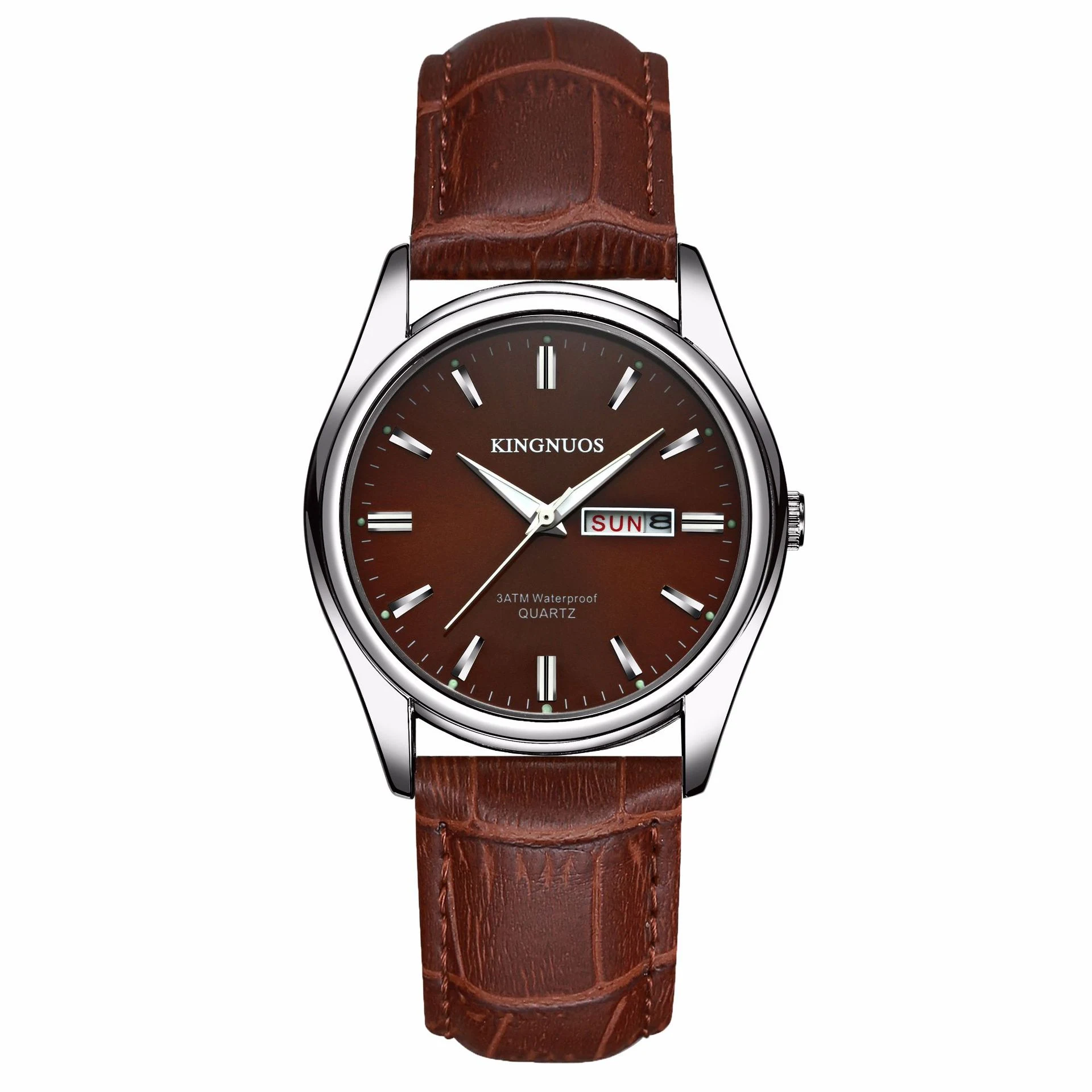 Relógio de quartzo não mecânico masculino genuíno Bar Ding Women's, à prova d'água, com calendário duplo, uso diário. — foto 5