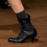 Women's Lace-up Low-cut Side Zipper Western Denim-style Short Boots for a stylish, comfortable, and versatile everyday l — photo 3