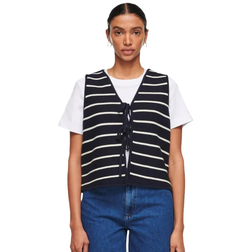 Women's Top Fashion Tie Dehaired Angora Vest. Soft, warm, and stylish. Perfect for layering and adding a touch of luxury — photo 3