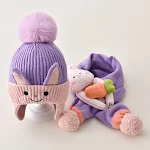 Chapéu infantil de lã com protetores de orelha e cachecol, conjunto perfeito para bebês. Mantenha seu filho aquecido e confortável no inverno. — foto 20
