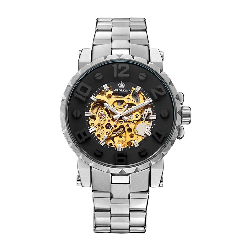 Reloj mecánico semiautomático para hombre, acero inoxidable, esqueleto completo. Disfruta de un diseño elegante y preciso para uso diario y ocasiones especiales. — foto 2