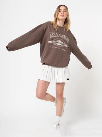 Herbst neuer lockerer Rundhals-beiläufiger langärmliger bedruckter Pullover-Trend — foto 1