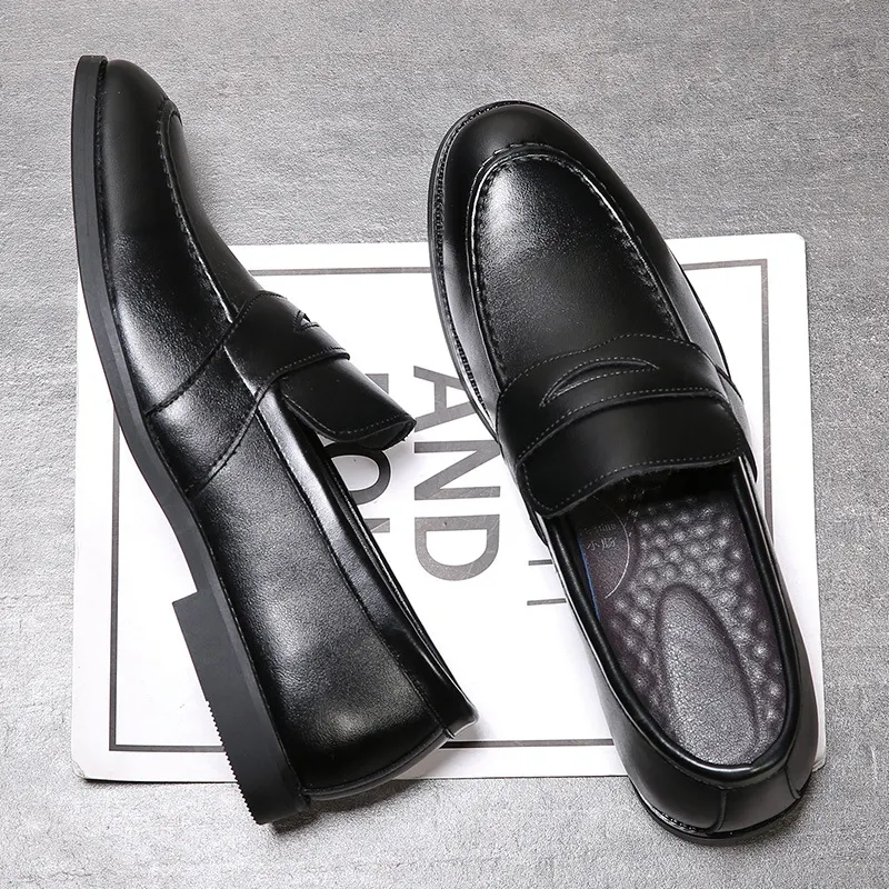 Title 6, Casual British leather shoes for men, mens poi...