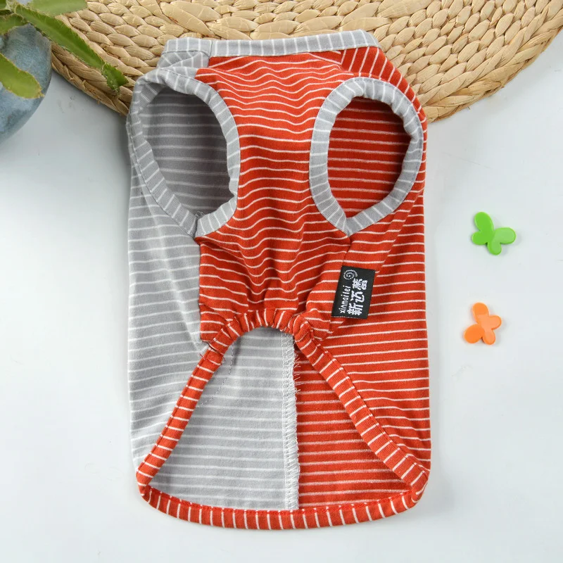 Title 1, Pure Cotton Striped Knitted Dog Vest Clothes, b...