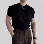 Men's Sports Fitness Closed Short-sleeved T-shirt Workout Apparel Comfortable and Breathable Athletic Fit Performance En — photo 1