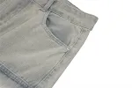 Heren- en dames broeken met wijde rechte pijpen, losse pasvorm, meerdere zakken, gewassen en versleten, casual en comfortabel. — foto 1