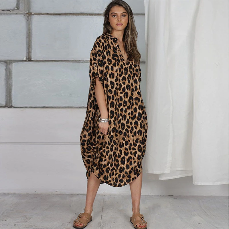 Title 6, V-neck Robe-style Vacation Bikini Blouse