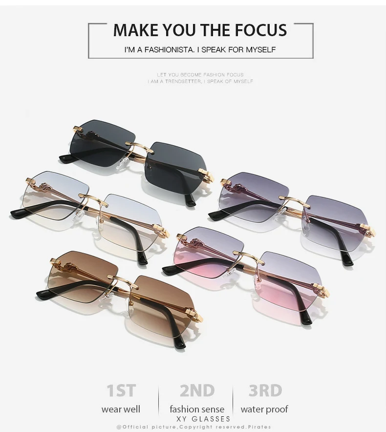 Title 12, Frameless Leopard Sunglasses for Men and Women ...