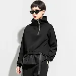 Fleece-lined thick loose plus size fake two pieces top long sleeve coat providing warmth and comfort for colder weather. — photo 3