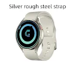 Silver rough steel strap
