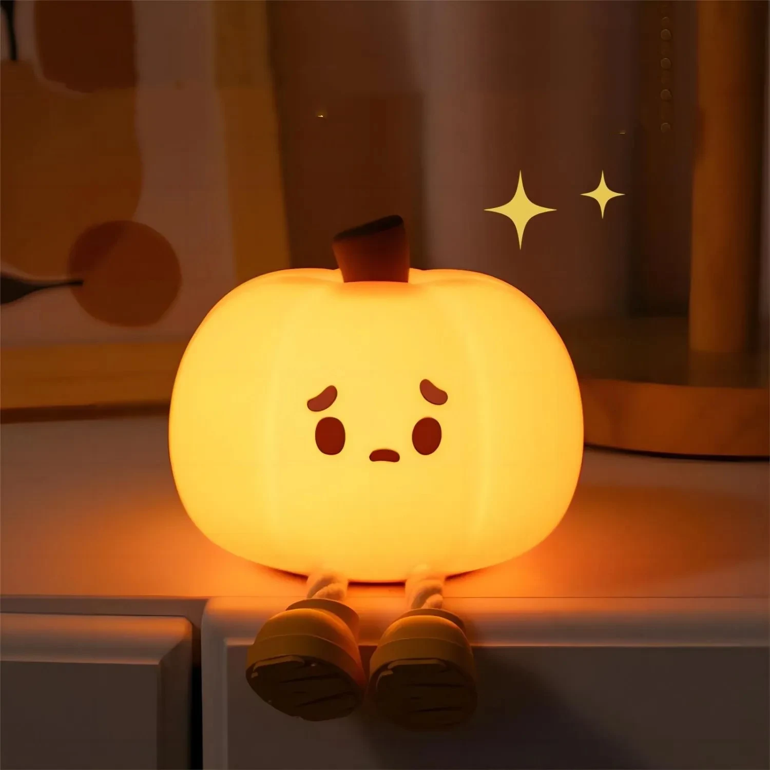 Halloween Pumpkin Night Light Cute Soft Silicone Lamp Touch Dimmable Rechargeable Bedside Decor Light for Kids and Babie — photo 10