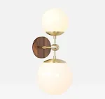Walnut Brass Wall Lamp
