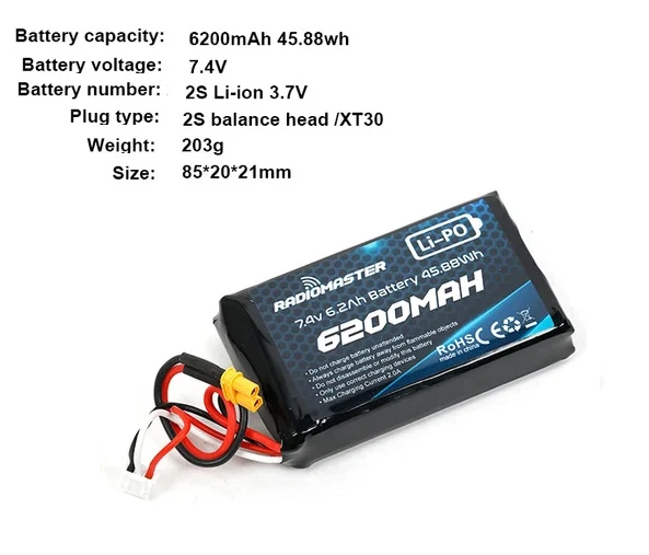 Bateria Especial para Controle Remoto TX16 TX12 Boxer. Aumente o tempo de voo com esta bateria de alta performance, perfeita para seu RC. — foto 3